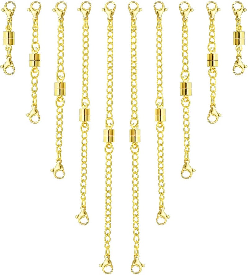 MKCYD Necklace Extender with Magnetic Clasps, Gold Magnetic Necklace Clasps and Closures with Necklace Extenders for Women - Image 1